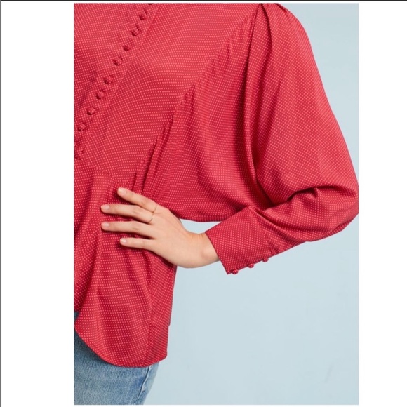 Anthropologie Chatham Blouse Polka Dot Shirt NWT - Picture 3 of 8
